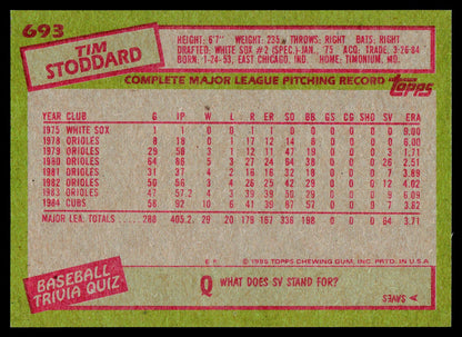 1985 Topps #693 Tim Stoddard