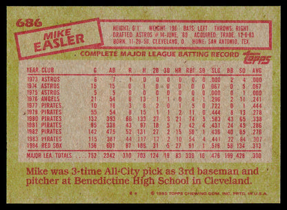 1985 Topps #686 Mike Easler