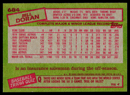 1985 Topps #684 Bill Doran