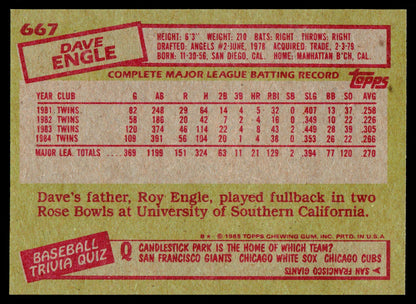 1985 Topps #667 Dave Engle
