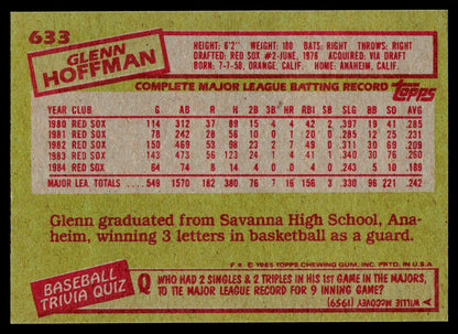1985 Topps #633 Glenn Hoffman