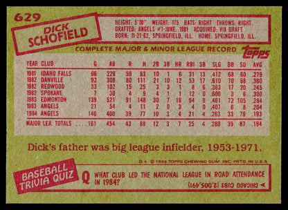1985 Topps #629 Dick Schofield