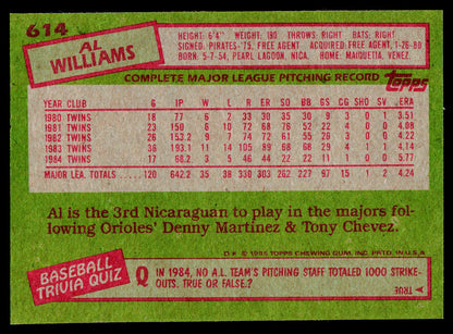 1985 Topps #614 Al Williams