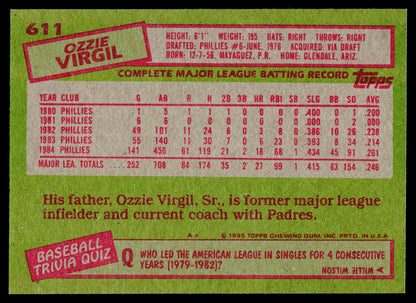 1985 Topps #611 Ozzie Virgil
