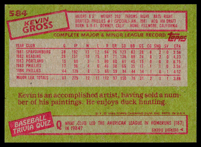 1985 Topps #584 Kevin Gross