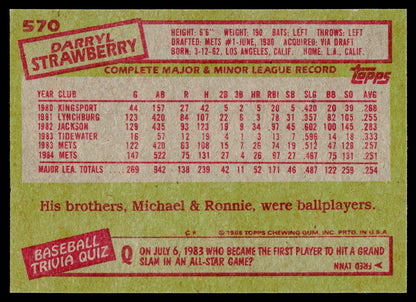 1985 Topps #570 Darryl Strawberry