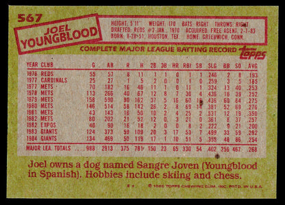 1985 Topps #567 Joel Youngblood