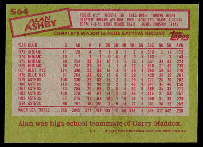 1985 Topps #564 Alan Ashby