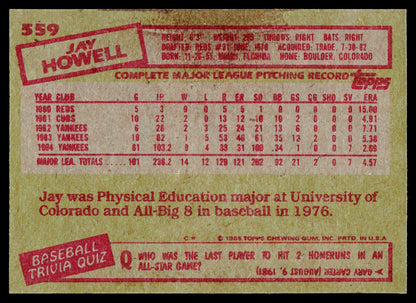 1985 Topps #559 Jay Howell