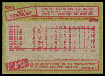 1985 Topps #555 Bob Stanley