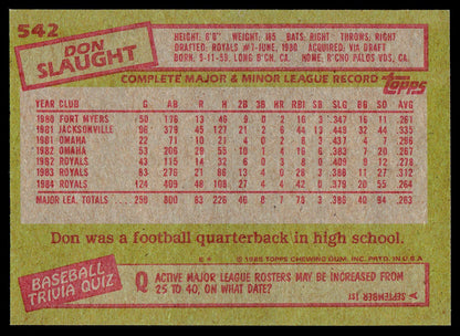 1985 Topps #542 Don Slaught