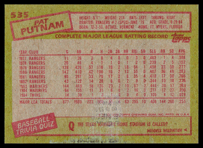1985 Topps #535 Pat Putnam