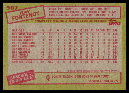 1985 Topps #507 Ray Fontenot