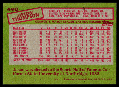 1985 Topps #490 Jason Thompson