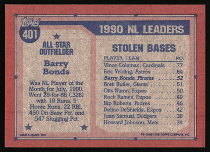 1991 Topps #401 Barry Bonds Desert Shield