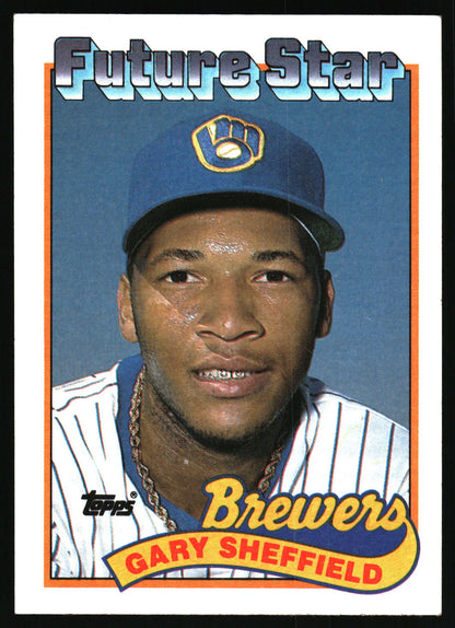 1989 Topps #343b Gary Sheffield : Larger gap between hat and Future Stars header