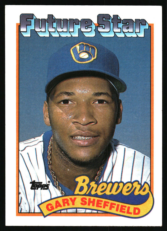 1989 Topps #343b Gary Sheffield : Larger gap between hat and Future Stars header