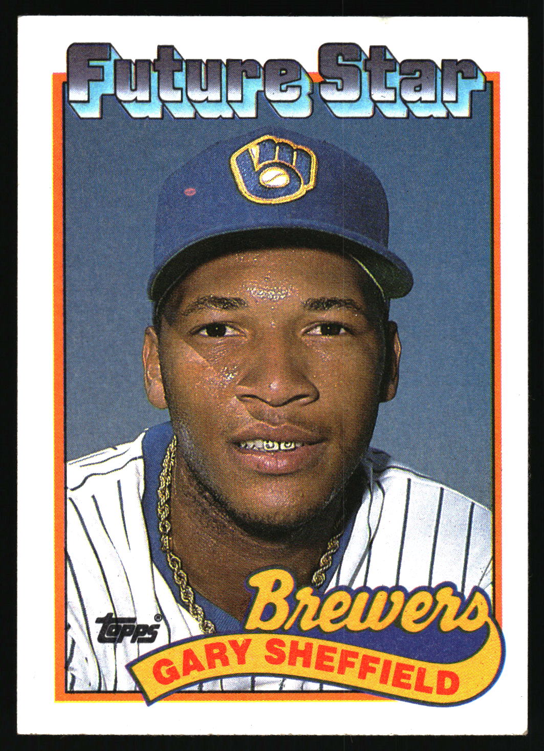 1989 Topps #343c Gary Sheffield : Topps logo lower on front