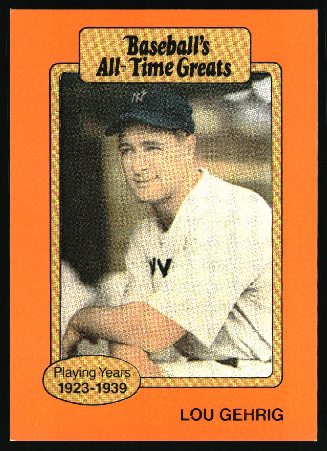 1987 Hygrade All-Time Greats #NNO Lou Gehrig Promos-(Red-Backs)