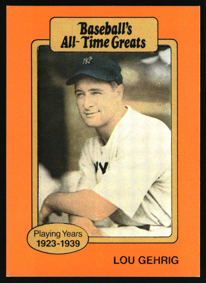 1987 Hygrade All-Time Greats #NNO Lou Gehrig Promos-(Red-Backs)