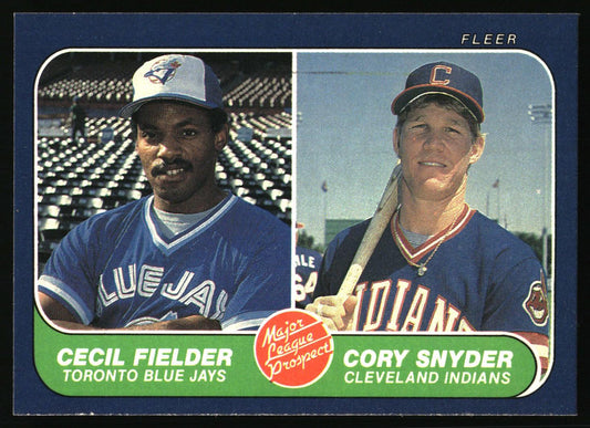 1986 Fleer #653 Cecil Fielder / Cory Snyder