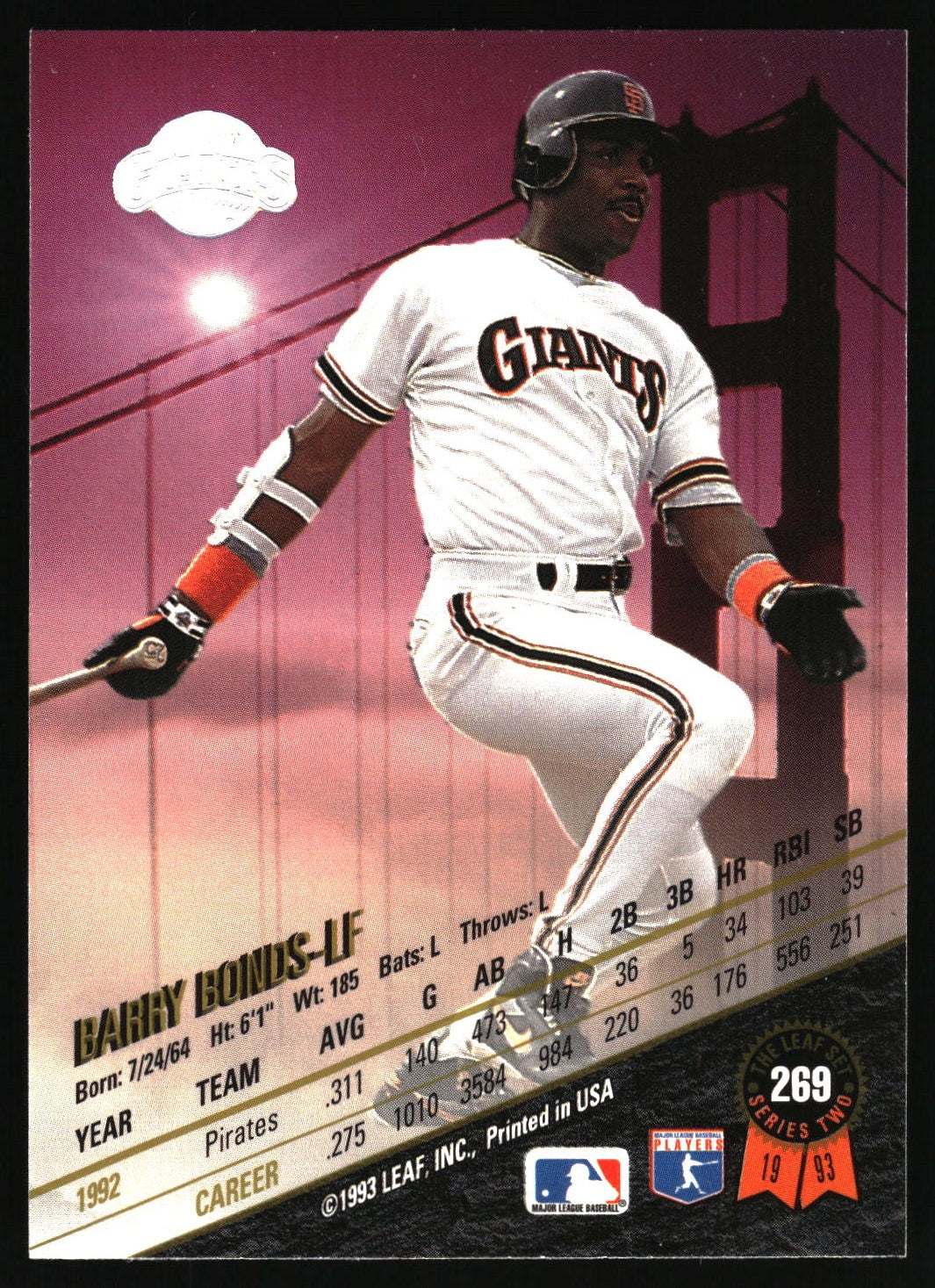 1993 Leaf #269 Barry Bonds