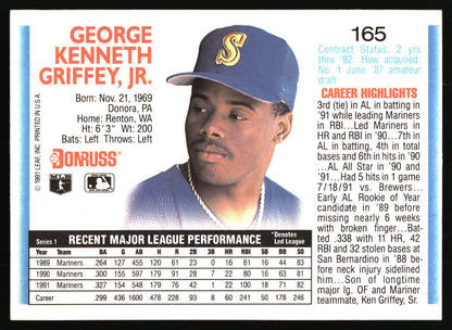 1992 Donruss #165 Ken Griffey, Jr.