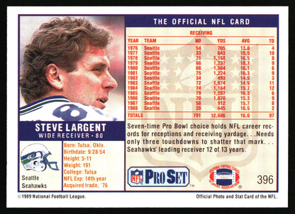 1989 Pro Set #396 Steve Largent