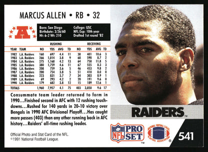 1991 Pro Set #541 Marcus Allen
