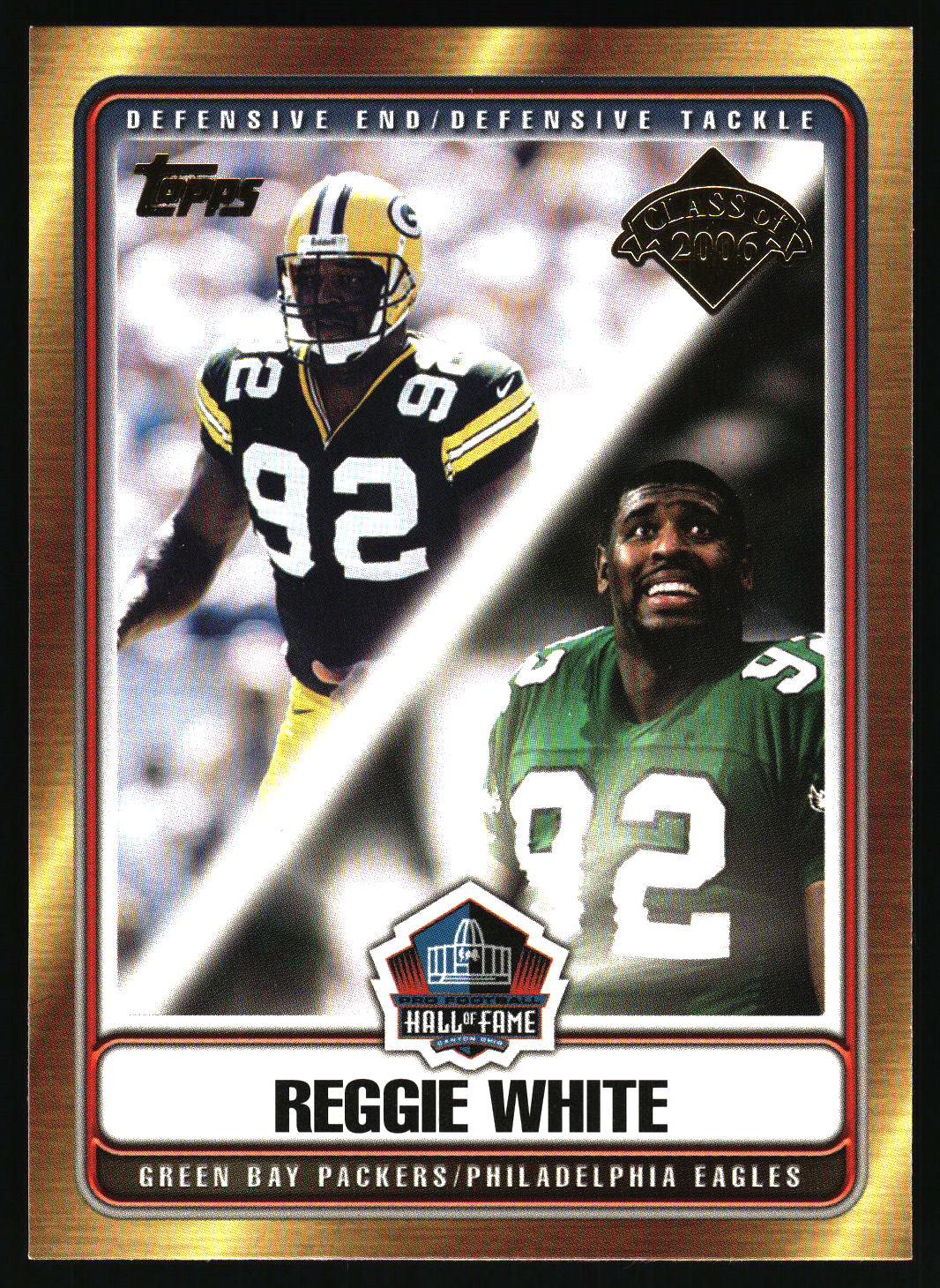 2006 Topps #HOF-RW Reggie White Hall of Fame Class of 2006