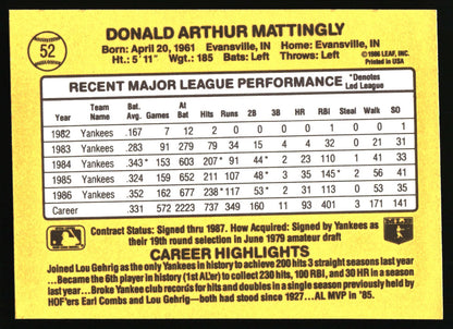 1987 Donruss #52 Don Mattingly