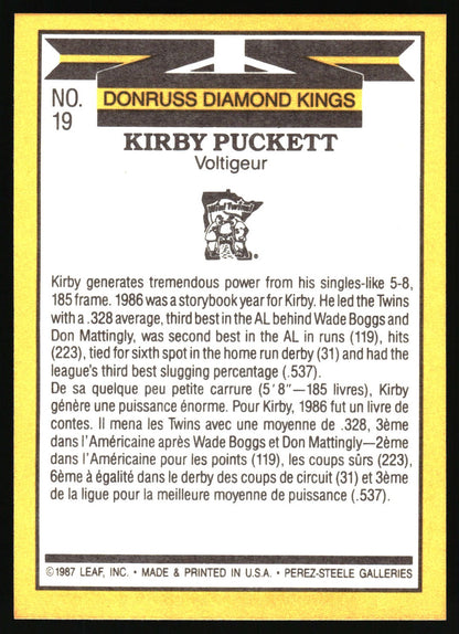1987 Leaf #19 Kirby Puckett