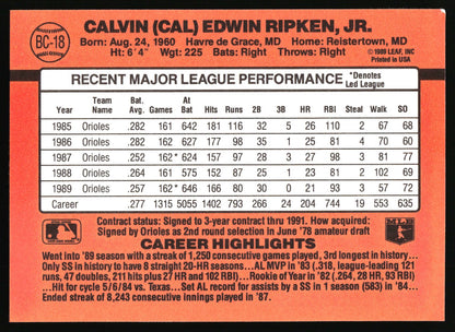 1990 Donruss #BC-18 Cal Ripken Bonus MVP's