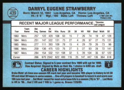 1988 Donruss #439 Darryl Strawberry