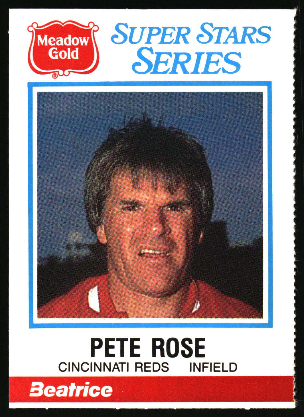 1986 Meadow Gold Stat Back #8 Pete Rose