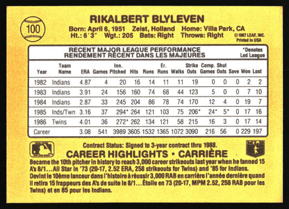 1987 Leaf #100 Bert Blyleven