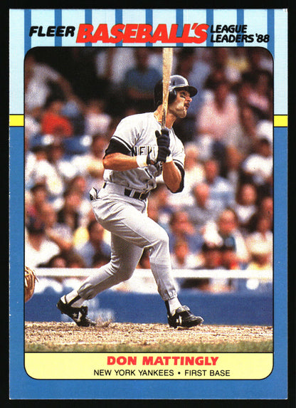 1988 Fleer Baseball's League Leaders #25 Don Mattingly