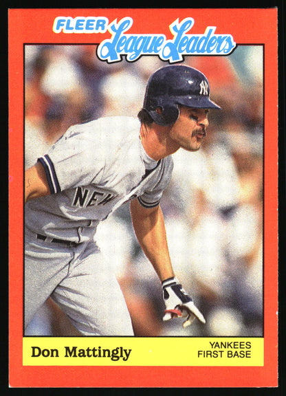 1989 Fleer League Leaders #25 Don Mattingly