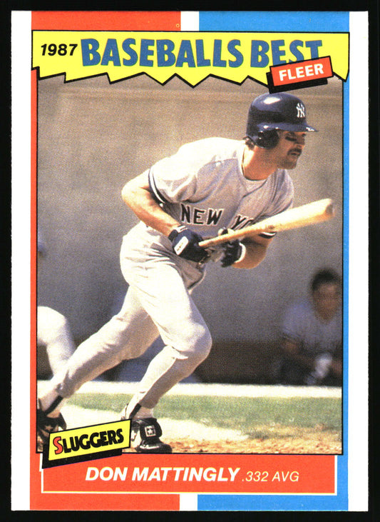 1987 Fleer Baseball's Best Sluggers vs. Pitchers #25 Don Mattingly