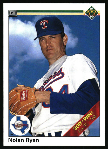 1990 Upper Deck #734b Nolan Ryan : 300th Win banner on front