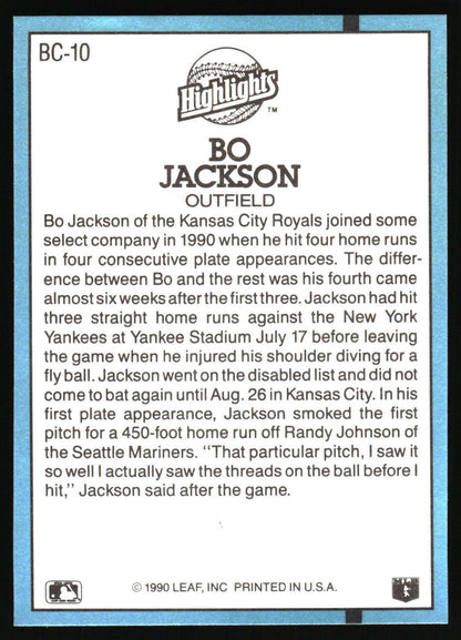 1991 Donruss #BC-10b Bo Jackson Bonus Cards