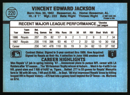 1988 Donruss #220b Bo Jackson
