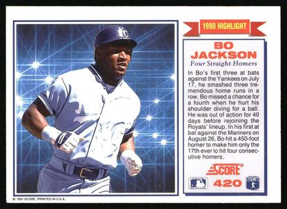1991 Score #420 Bo Jackson