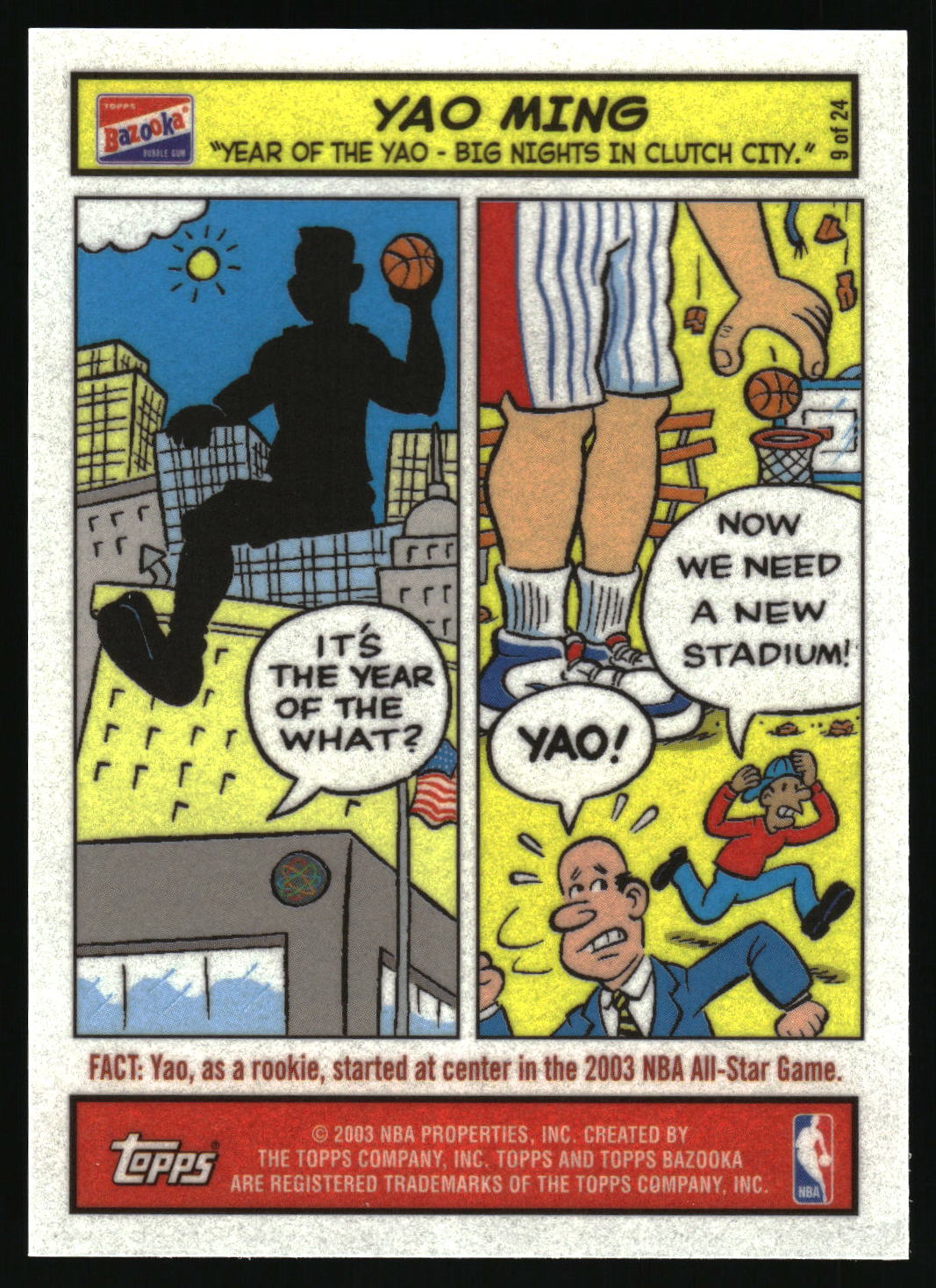 2003-04 Bazooka #9 Yao Ming Comics