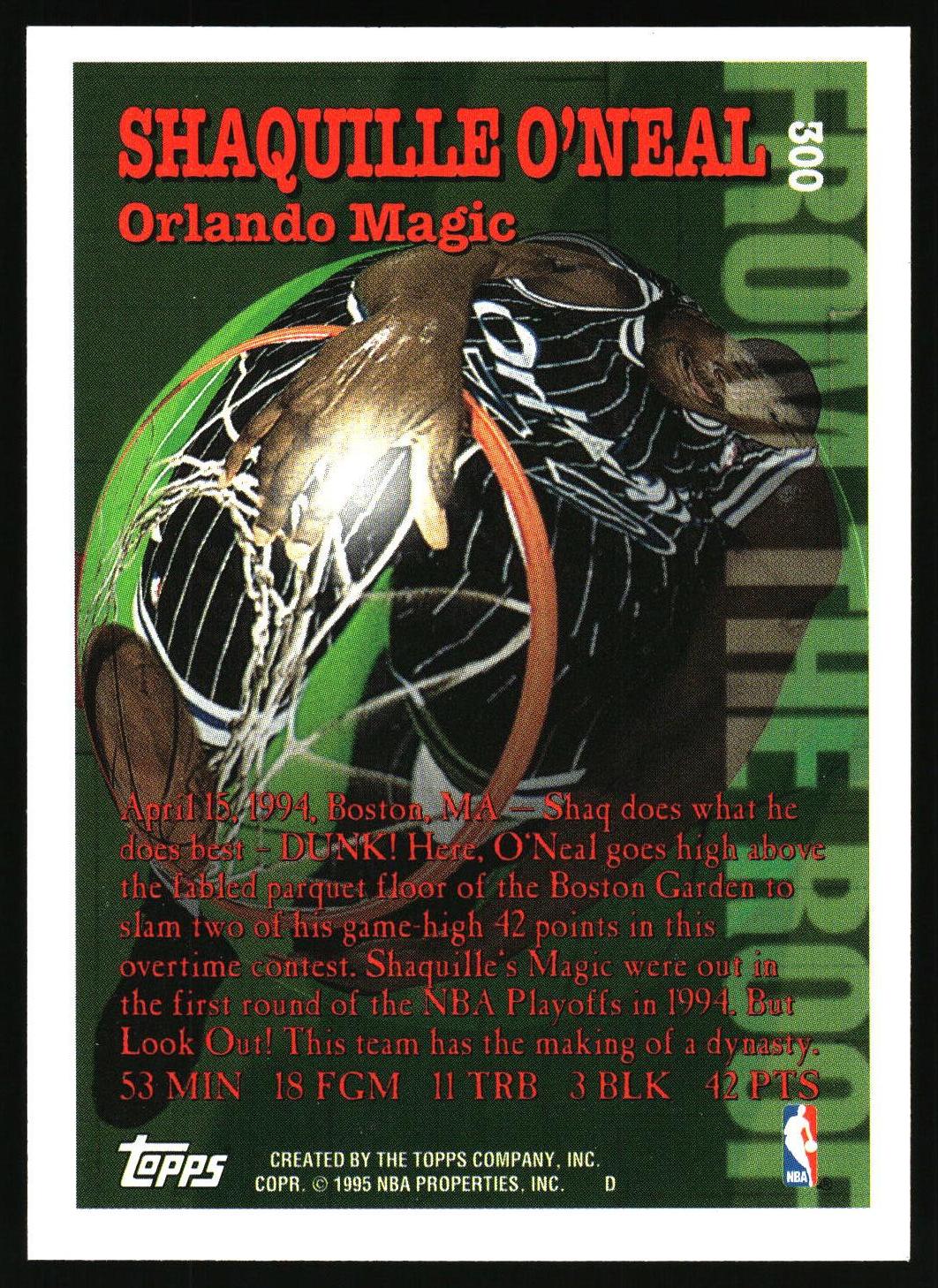 1994-95 Topps #300 Shaquille O'Neal Spectralight