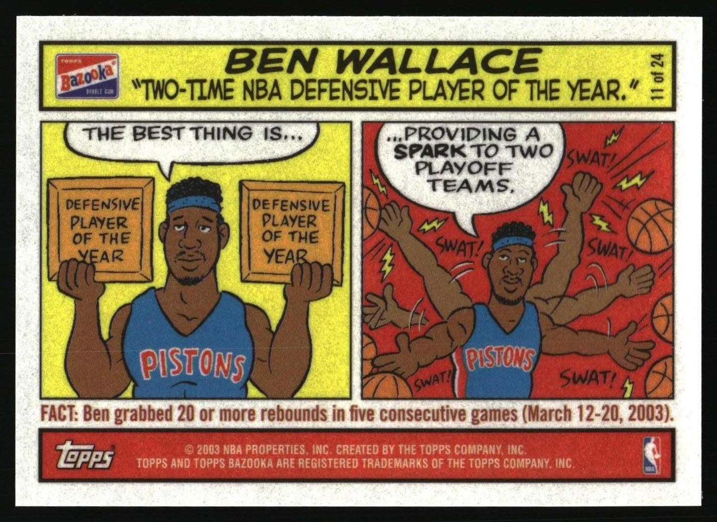 2003-04 Bazooka #11 Ben Wallace Comics