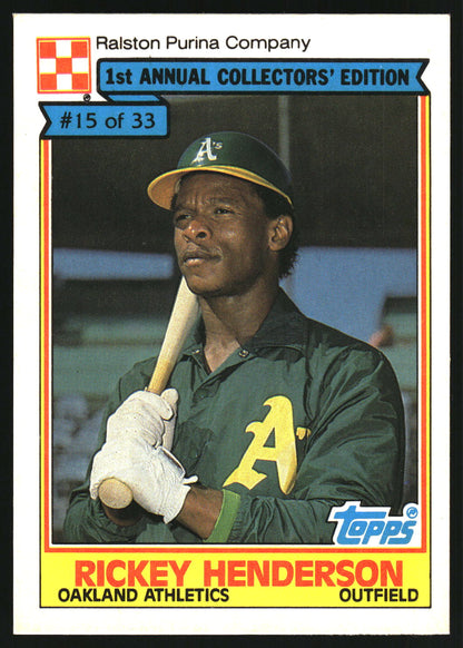 1984 Topps Ralston Purina #15 Rickey Henderson