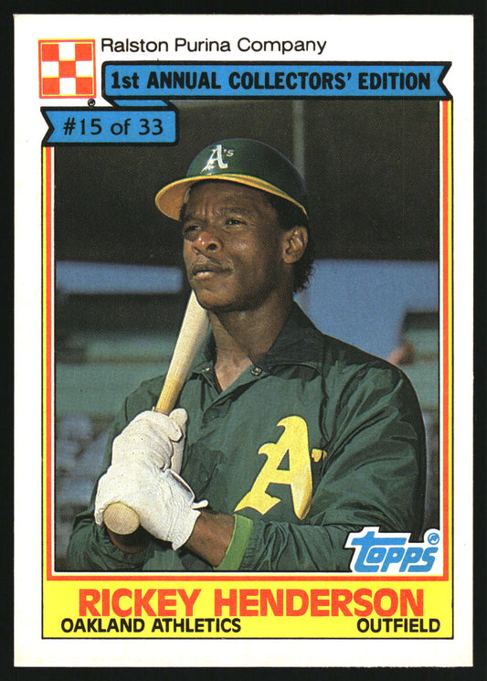 1984 Topps Ralston Purina #15 Rickey Henderson