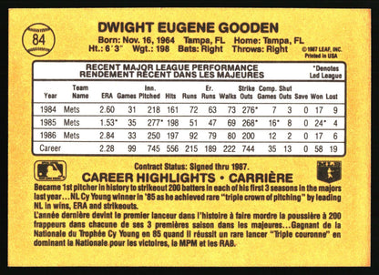 1987 Leaf #84 Dwight Gooden