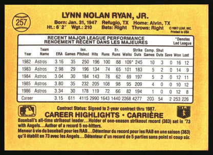 1987 Leaf #257 Nolan Ryan